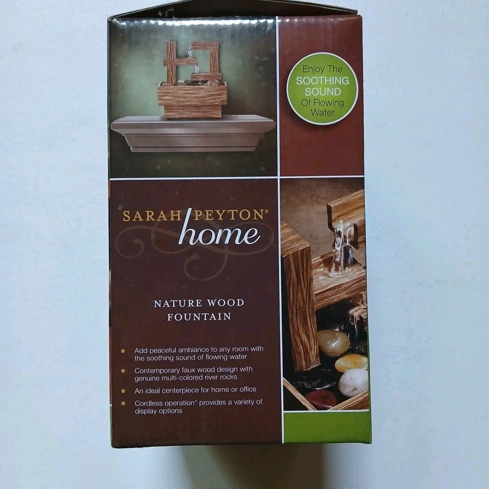 Sarah Peyton Cordless Tabletop Water Fountain Tranquility Meditation NIB